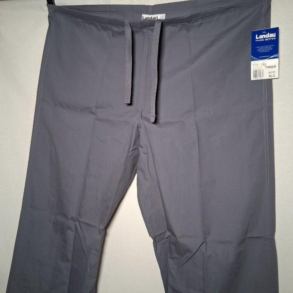 Landau Scrub Pants Men XL Gray Drawstring Workwear Work M113832 7602 STP - Picture 9 of 9